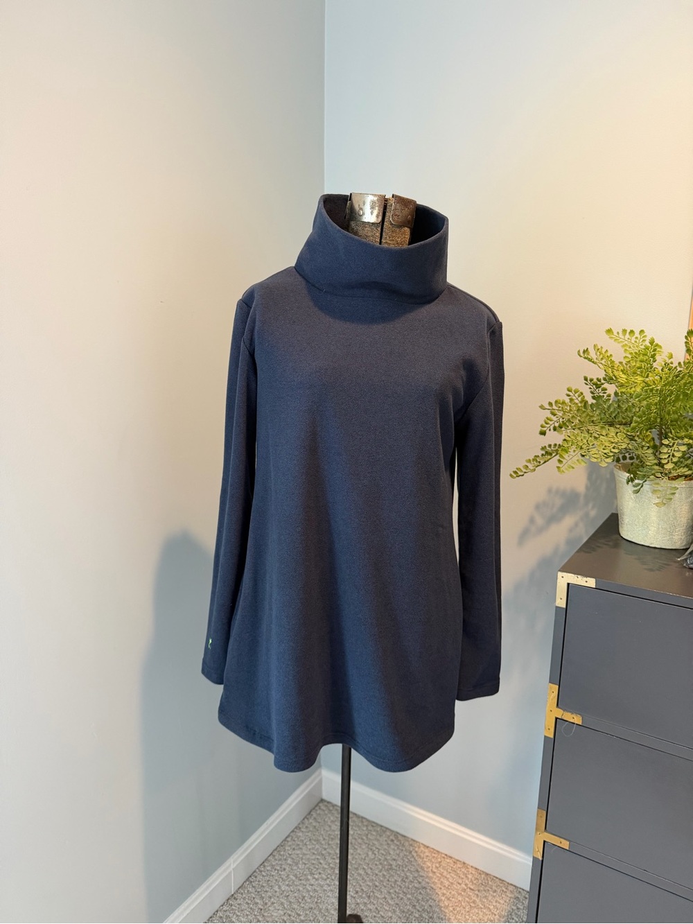 Dudley Stephens Navy Cowl Neck Tunic Sweater